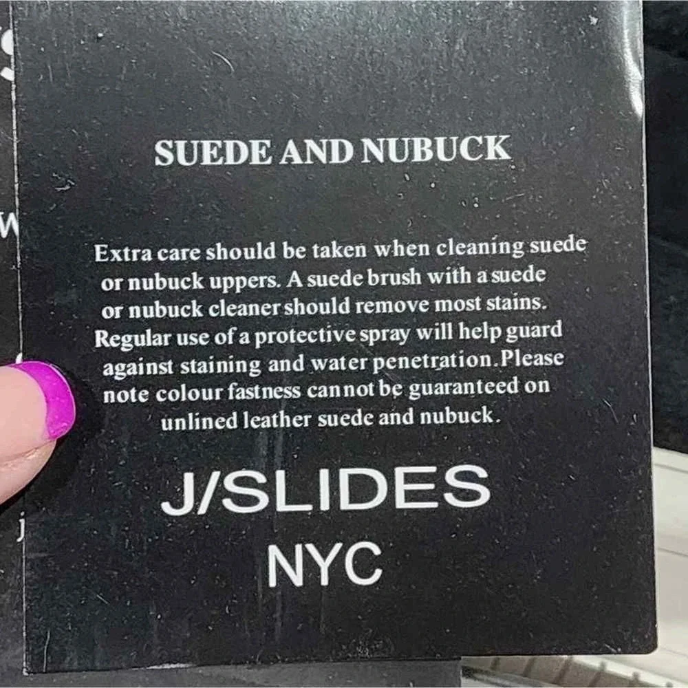 J/Slides black suede‎ and fur ankle boots size 10 new!!